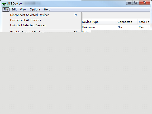 USBDeview菜单选项
